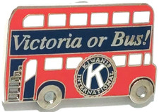 Kiwanis International "Victoria or Bus!" Double Decker Bus Lapel Pin