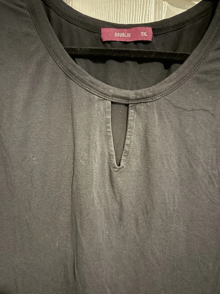 Camiseta sin mangas para mujer talla XXL con ojo de cerradura - negra - A0064 Foto 3 de 4