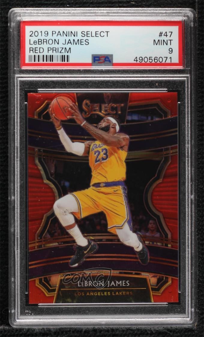 2019-20 Panini Select Concourse Red Prizm 39/199 LeBron James #47 PSA 9 MINT fm0