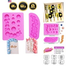 3D Pearl Chocolate Molds, Bubbles Ball Pearl Border Silicone Molds, Semi Sphe...