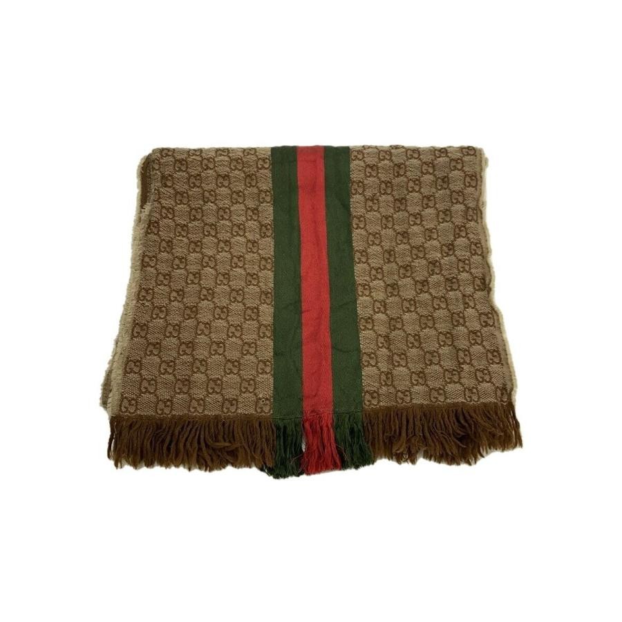 GUCCI Muffler Scarf Silk Brown All-over pattern Width 33.5  display picture 1
