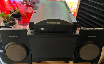RARE: Complete Microsoft Digital Sound System 80; Subwoofer + Speakers, Manual