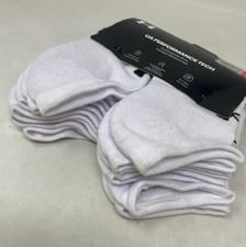 Under Armour Youth Performance Tech No-Show Socks 6-Pack, White, Size 13.5K-4.5