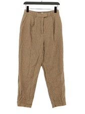 NA-KD Women's Suit Trousers UK 8 Brown Cotton with Polyester Tapered Dress Pants
