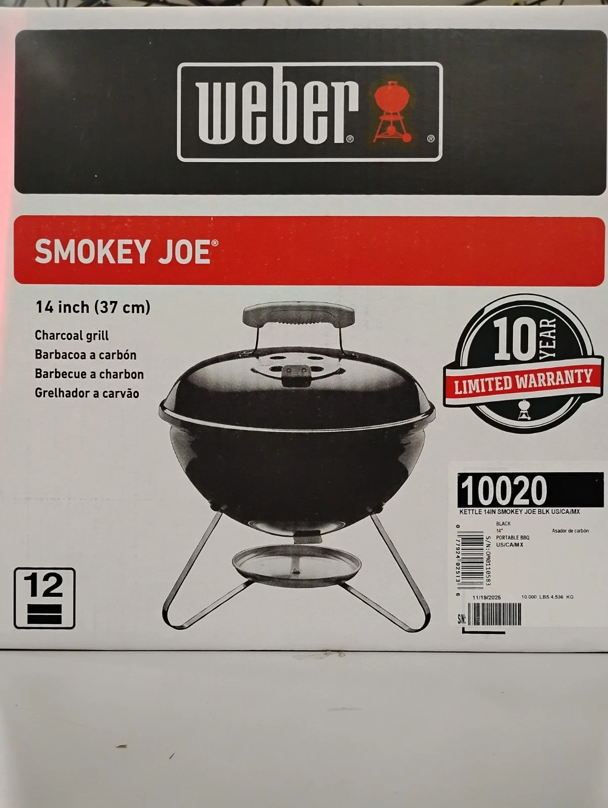 Smokey Joe Portable Charcoal Grill Outdoor Cooking Camping Tailgating BBQ Weber