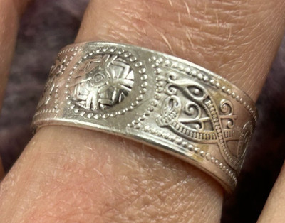 Ring Celtic motifs Iona 925 silver 21 mm external dimension 66 mm 34.5 ct