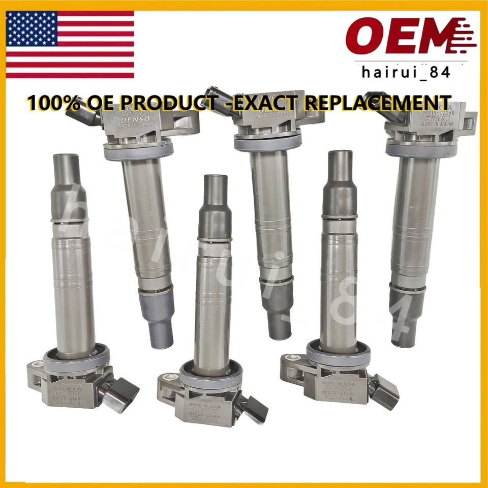 NEW 6PCS DENSO Ignition Coils For 2003-2020 Toyota & Lexus I4 V6 V8, 90919-02248 Foto 4 de 4