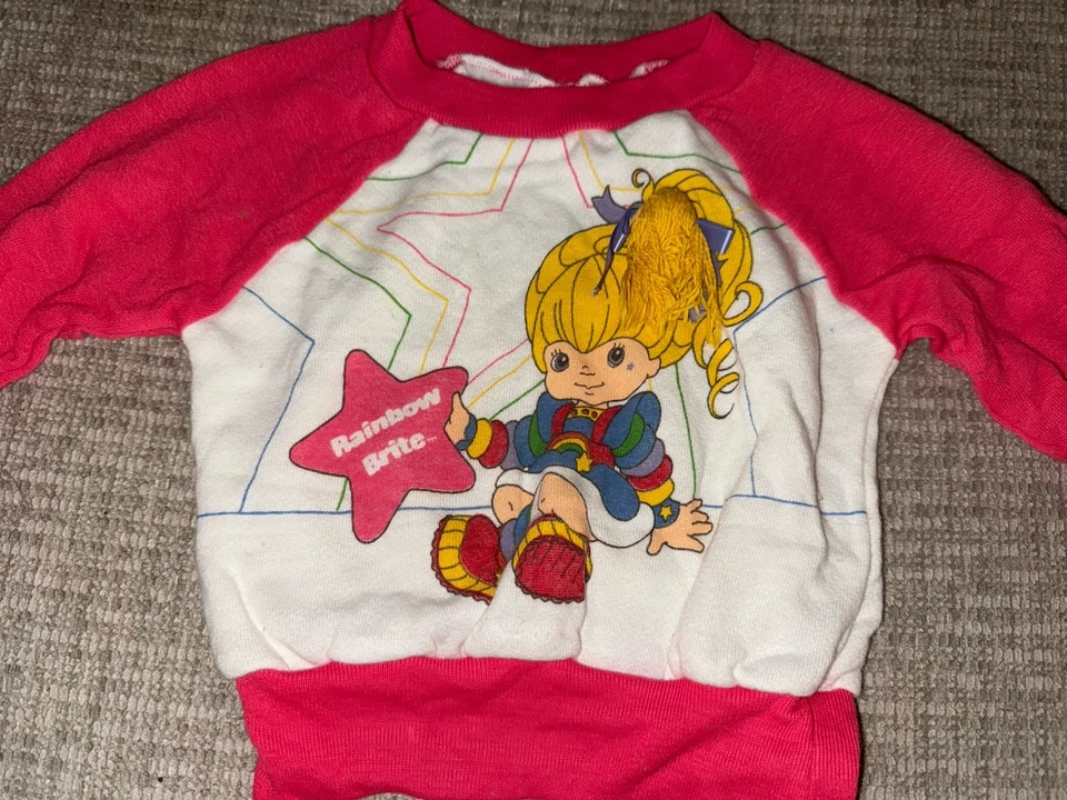 De Colección Niños 2/3 Arco Iris Brite Camisa Sudadera Dobie Cuello Redondo Hecha en EE. UU. Dibujos Animados Foto 2 de 4