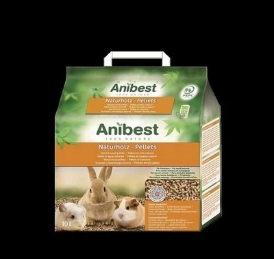 ALLSPAN Anibest Naturholz-PELLETS 10 L Kleintierstreu Einstreu Weichholz saugstark