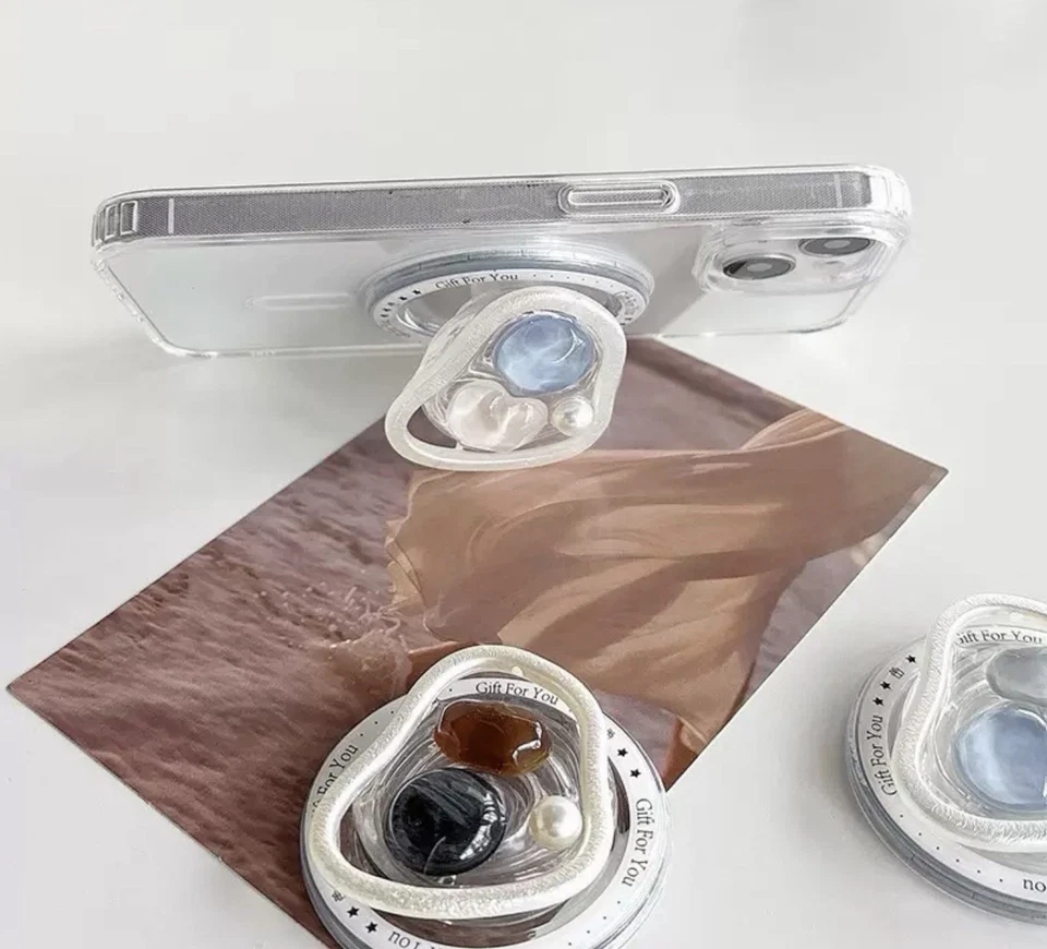 Suporte magnético para telefone POPSOCKETS design pérola pedra preciosa - Imagem 2 de 4