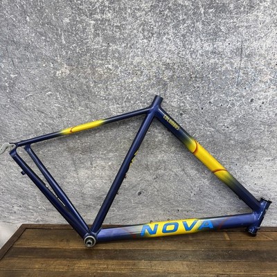 Vintage Nova Road Bike Frame 56cm Columbus 700c Blue Yellow Fade