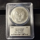 1999 $1 American Silver Eagle PCGS MS69 Edmund C. Moy Signature