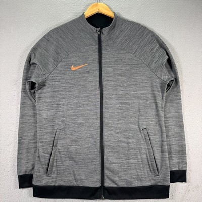 Nike Academy Jacket Mens Large Gray Swoosh Dri Fit Full Zip Active Lightweight