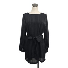 Yumi Kim Bellflower Dress in Starlight Stripe Size Small Black Belted Party