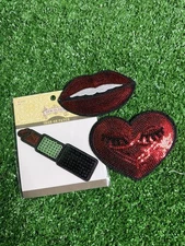 Mix Lot Of 3 SEW - OLOGY Embroidered Red Sequin Patches Sew Iron-On Patch - New