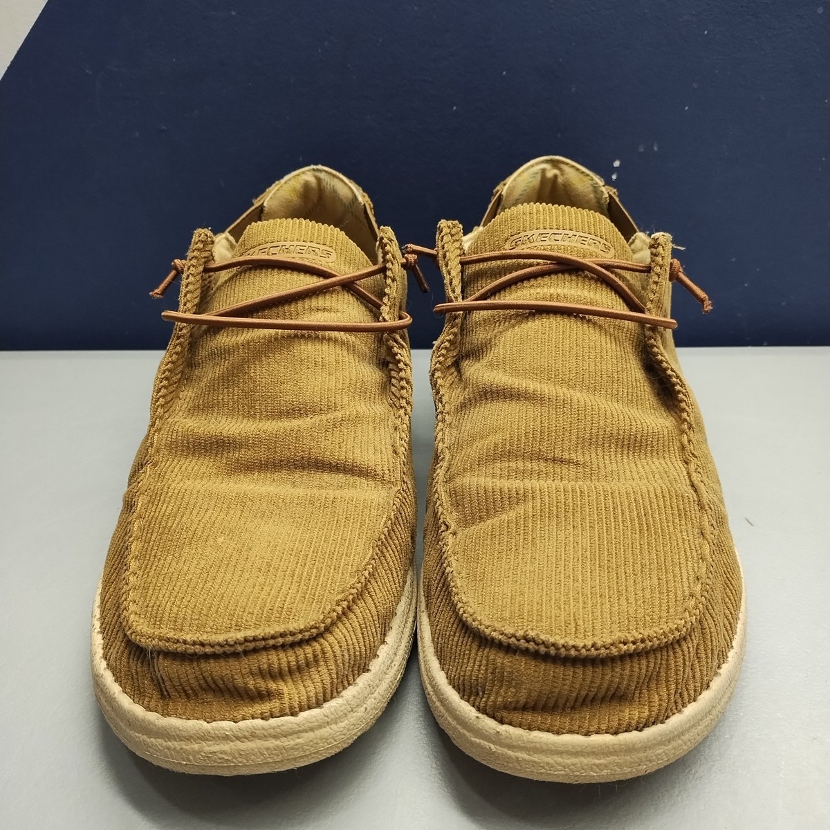 Skechers Melson-Raymon Loafers Men 11.5 Brown Corduroy Air-Cooled
