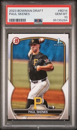 PSA 10 PAUL SKENES 1st 2023 Bowman Draft PIRATES Rookie Card RC GEM MINT