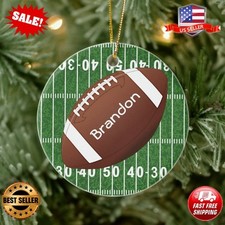 Personalized Football Design Ornament, Christmas Gifts, Football Team Gifts