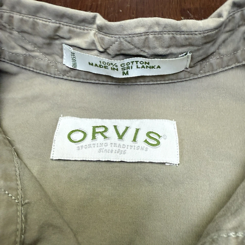 Camisa de Tiro Orvis Para Hombres M Manga Larga Algodón Tostado Caqui Acolchada Hombro Caza Foto 3 de 4