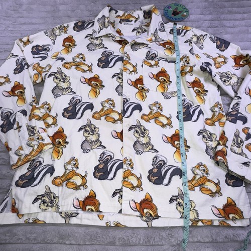 Disney Shirt Unisex Large Bambi and Friends Flannel Button Dog Shacket Oversized - Picture 5 of 10