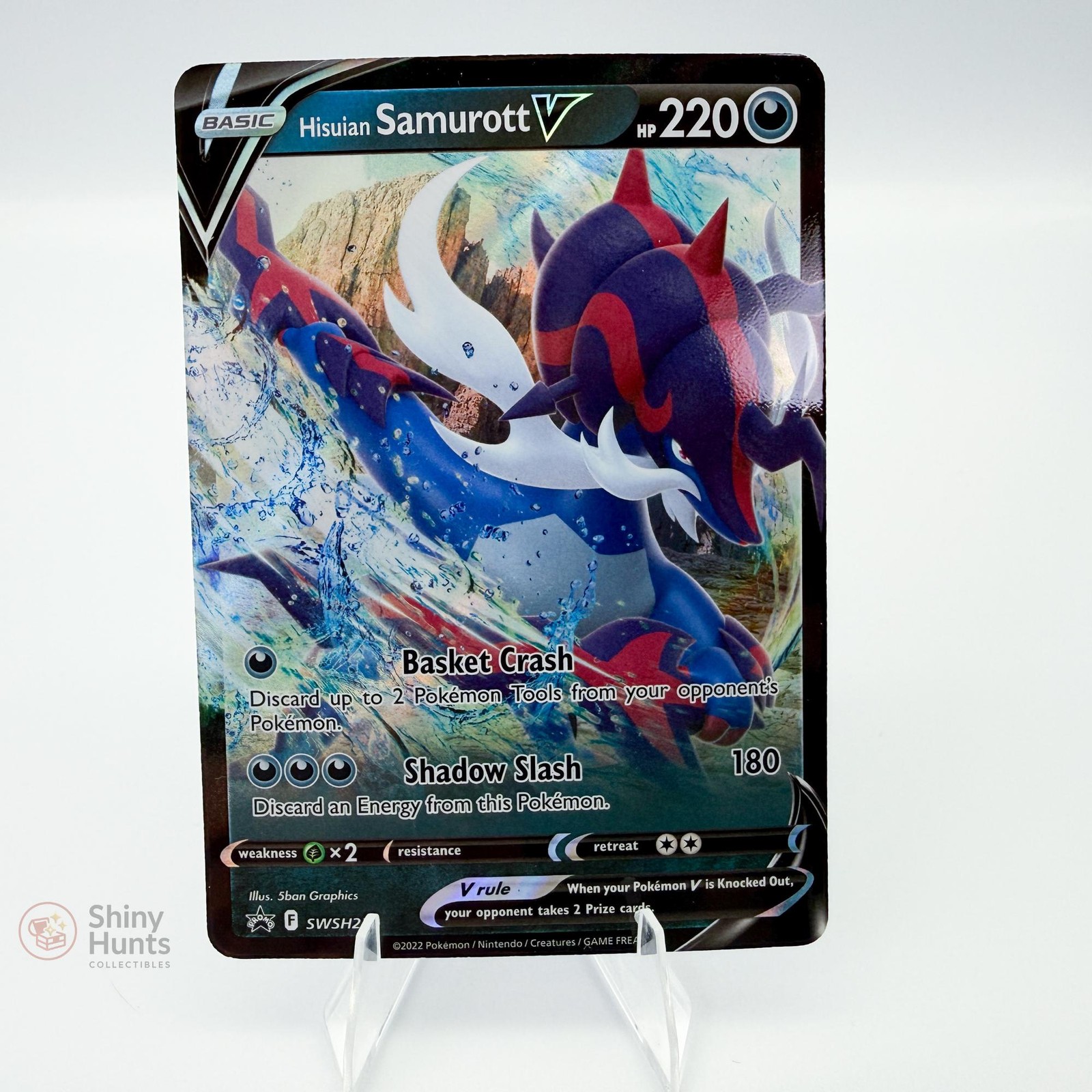 Pokemon Hisuian Samurott V SWSH Black Star NM