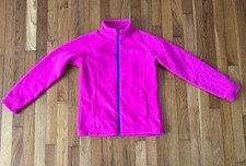 Columbia Jacket Girls Pink Full Zip Fleece Sweater Size L