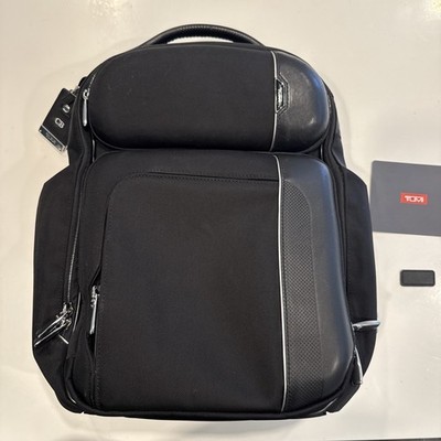  Tumi Arrive Barker Backpack 17.0  - Authentic - BLACK w/ Leather