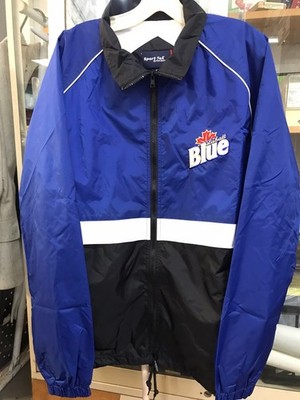 Sport-Tek Blue Black White Windbreaker Jacket Labatt Blue Full Zip Size ...