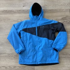 Columbia Jacket Youth 18/20 Blue Omni-Shield Hooded Reversable Fleece