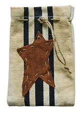 CWI Gifts G12519 6.5" x 4.25" Black Stripe Pouch with Star