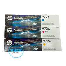 GENUINE 3-Pack HP 972A M/Y/C PageWide Cartridges Pro 452, 477 SEALED BOXES 2027