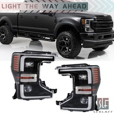 For Ford F250 F350 SuperDuty 2020-2022 Black Full LED Headlights Left+Right Side
