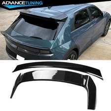 Fits 22-24 Hyundai Ioniq 5 IKON Gloss Black Trunk Middle Wing & Roof Spoiler ABS