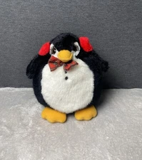 Russ Berrie & Co Fairbanks 10" Female Penguin Lashes Bowtie Stuffed Animal Plush