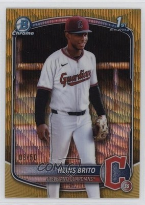 2025 Bowman Chrome Prospects Gold Wave Refractor 8/50 Heins Brito #BCP-203 17lu