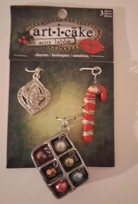 Art I Cake by Amy Labbe Candy Cane  Charm Pendant Christmas Holiday New 2013