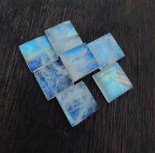 Natural Rainbow Moonstone Square Cabochon 5mm To 15mm Loose Gemstone