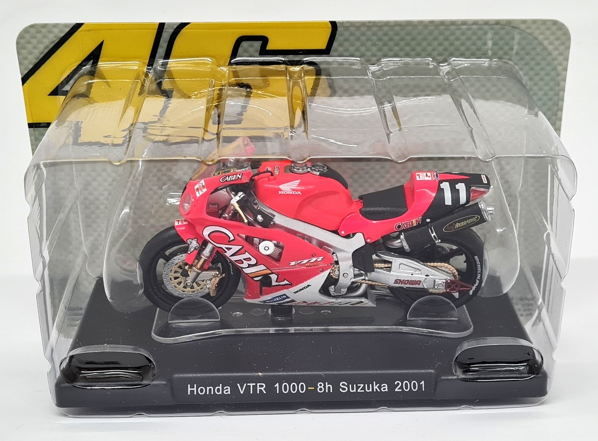 LEO 1/18 - Honda VTR 1000 8H Suzuka 2001 Valentino Rossi Model Motorbike