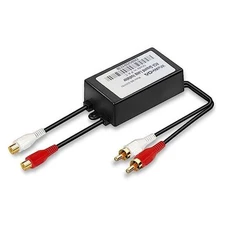 RCA Noise Filter Hum Eliminator Ground Loop Isolator (No Affect Bass) Black