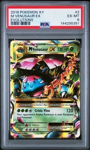2016 POKEMON XY EVOLUTIONS #2 M VENUSAUR EX PSA 6
