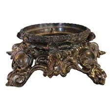 Antique Pitman Dreitzer Punch Bowl Stand Base Baroque Rococo Silver Gold Patina