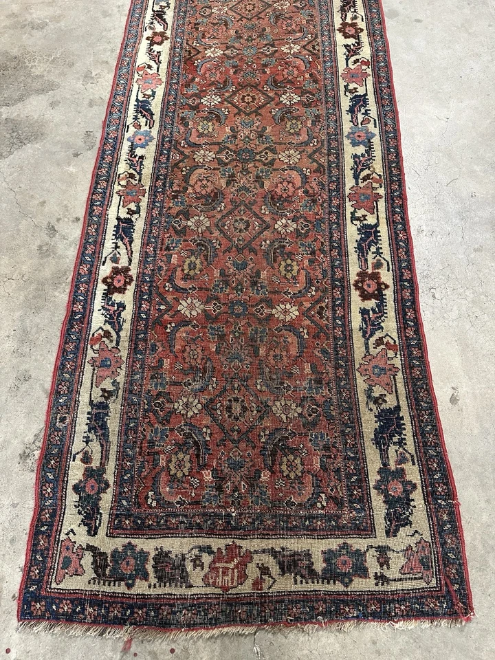 Antique Bijar Tribal Hand Knotted Wool On Wool Dated 1338 Rug Carpet Runner 1900 - Image 2 of 4