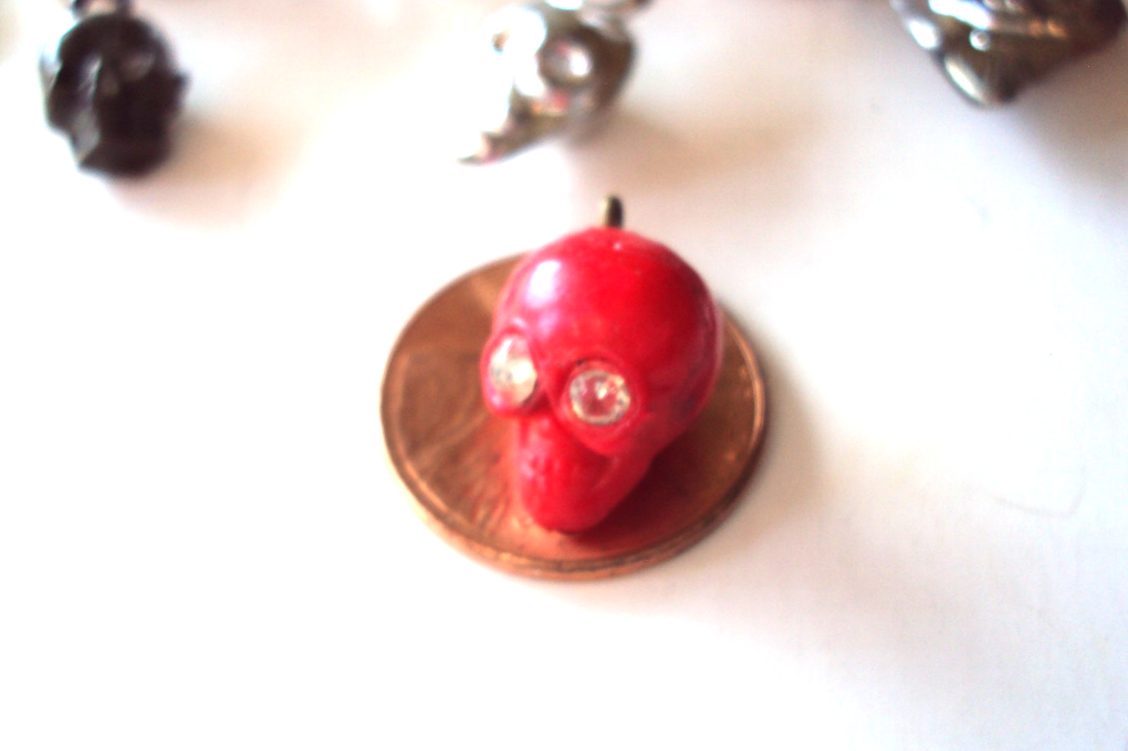 Vtg Gumball Charm Cracker Jack 60's HK SKULL RINGS & SKULLS  Vending  Prize toy