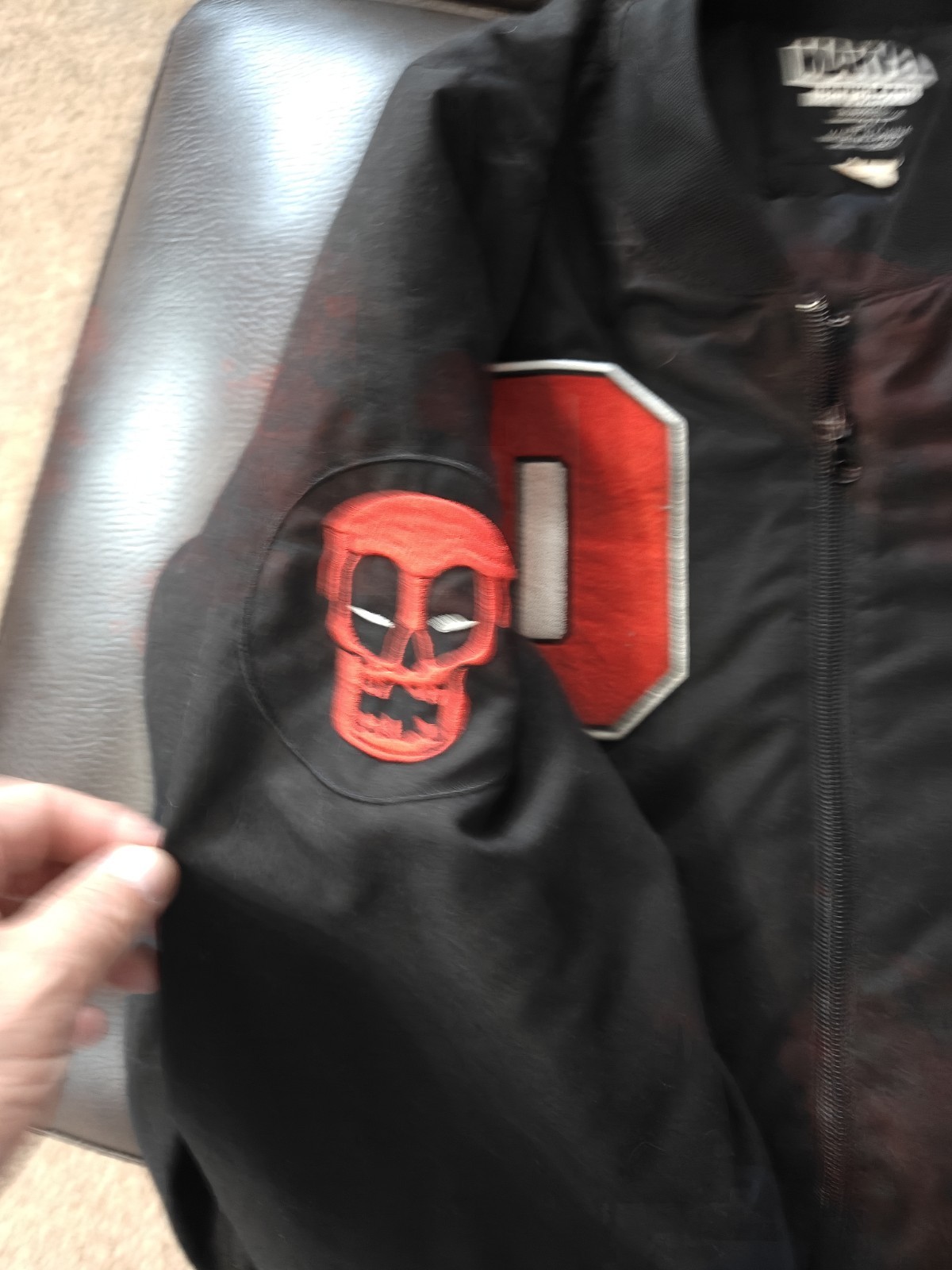 Deadpool Marvel Black Varsity Jacket Size Large - image 3