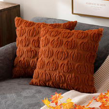 Fall Decorations Pillow Covers 18X18 Set of 2 Halloween Dark Rust