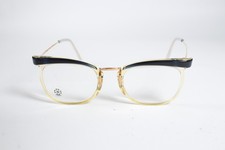 Other Vintage 1940's Unisex Gold Full Rim Plastic Cat Eye Eyewear Glasses