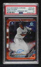 2019 Bowman Chrome Prospects Orange Refractor /25 Jose Devers PSA 10 Auto 1da