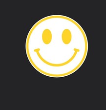 New 3  Wide Smiley Face Vinyl Decal Sticker Smile