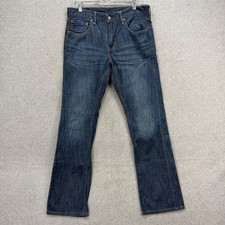 Jeans uomo Levis 527 slim bootcut 33x34 lavaggio scuro blu denim pantaloni cowboy western