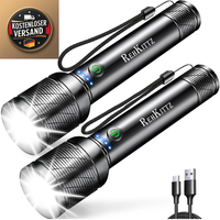 Led Taschenlampe 2200 Lumen Aufladbar 5 Modi Zoom